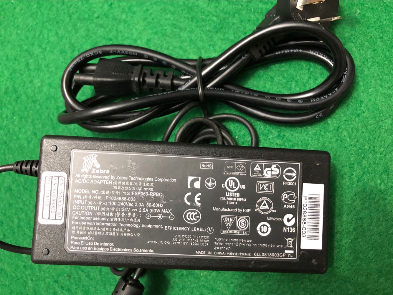 *Brand NEW* ZEBRA 24V 2.5A FSP060-RPBC P1028888-003 AC DC ADAPTER POWER SUPPLY